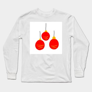 red christmas bells abstract texture Long Sleeve T-Shirt